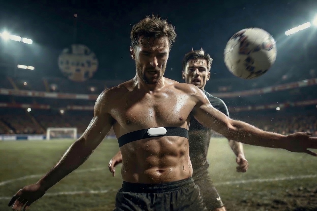 Under the jersey — continuous athletic strap on bare skin